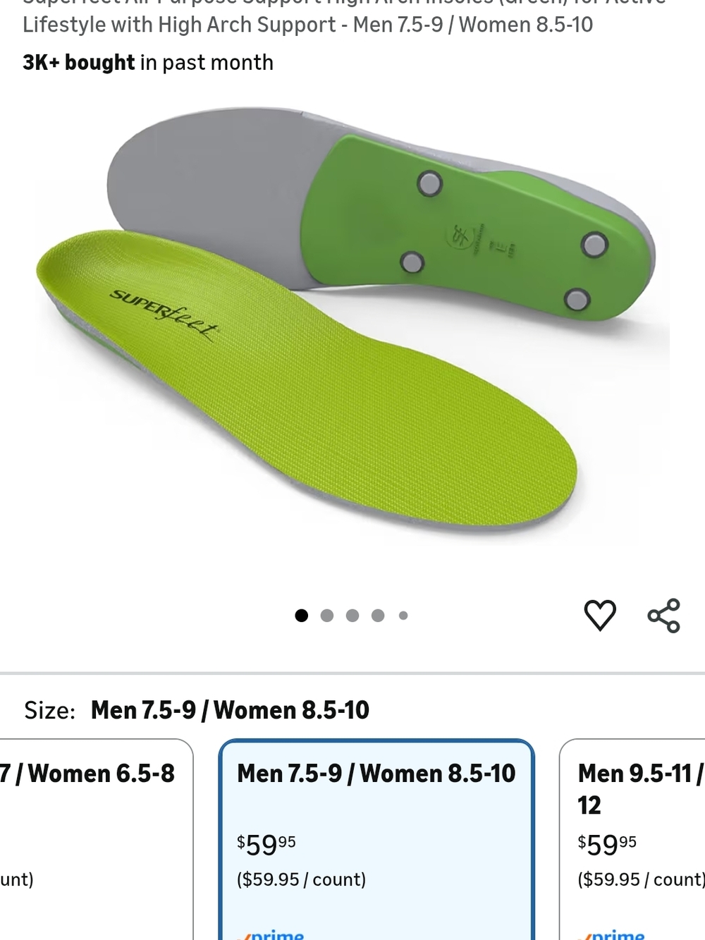 Supersfeet Green High-Arch Insoles
